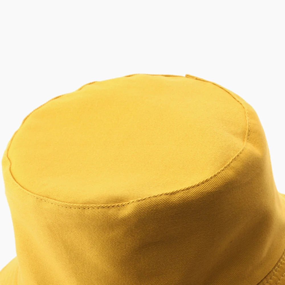 Double-sided Wearing Cap Solid Color Bucket Hat Men Women Sun Hat Reversible Fisherman Hat Summer Panama Cap Sun Fishing Caps