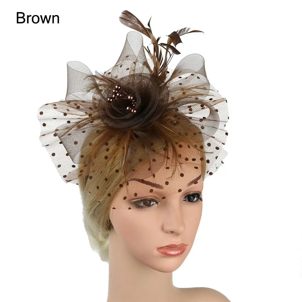 Bride Headwear hat Veil Wedding Hair Accessories Flowers Feather Mesh Veil Face Cover Multi Colors Korea Japan Black White