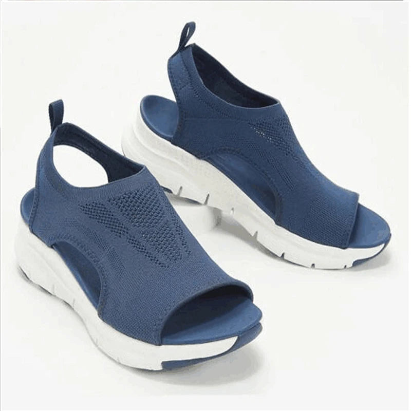 Women Summer Shoes 2024 Mesh Fish Platform Sandals Women's Open Toe Wedge Sandals Ladies Light Casual Shoes Zapatillas Mujer