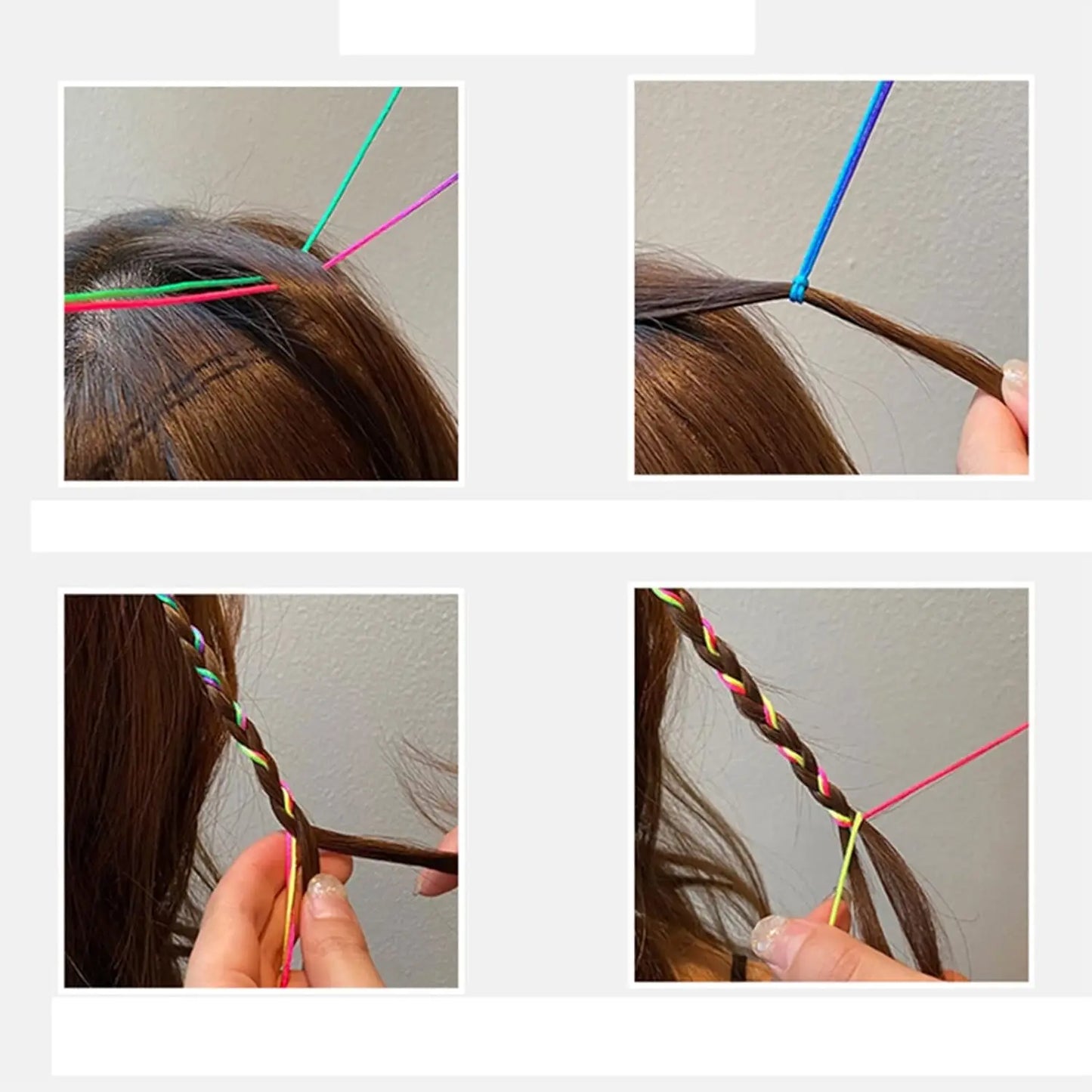 30Pcs Colorful Girls Hair Braids Rope Strands for African Braids 90CM Girls DIY Ponytail braids Women Styling Hair Accessories