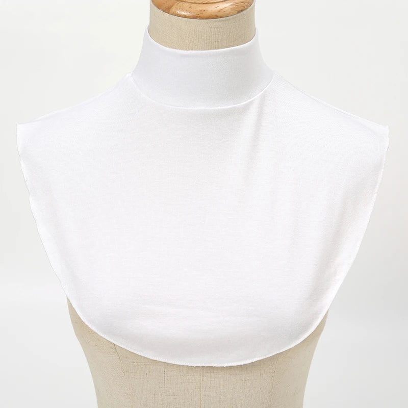 Womens Modal Turtleneck Fake Collar Islamic Hijab Extensions Solid Color Mock Neck Half Top Blouse Detachable Hijab Neck Warmer