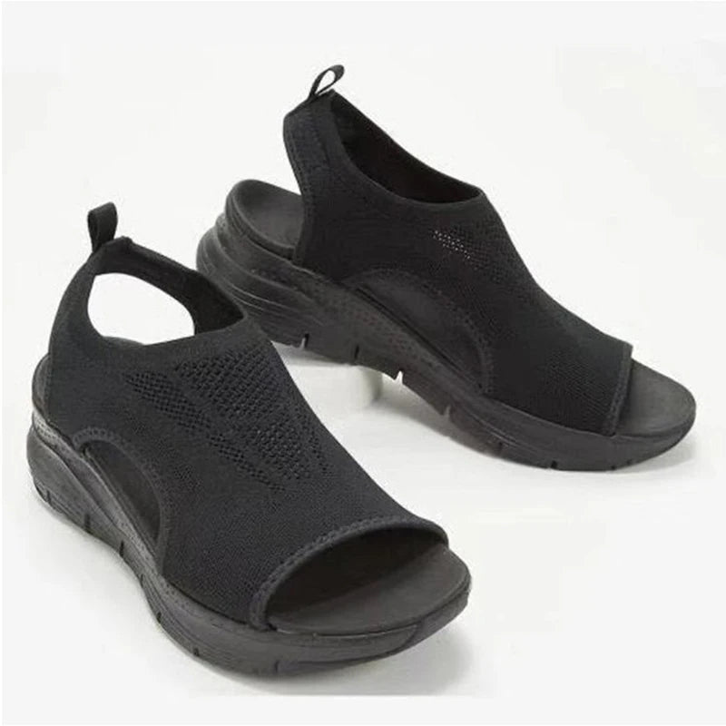 Women Summer Shoes 2024 Mesh Fish Platform Sandals Women's Open Toe Wedge Sandals Ladies Light Casual Shoes Zapatillas Mujer