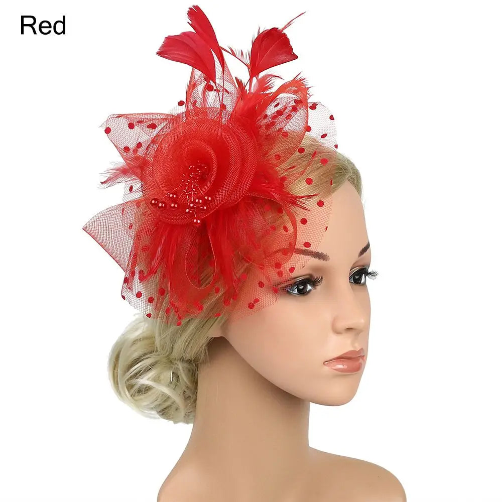 Bride Headwear hat Veil Wedding Hair Accessories Flowers Feather Mesh Veil Face Cover Multi Colors Korea Japan Black White